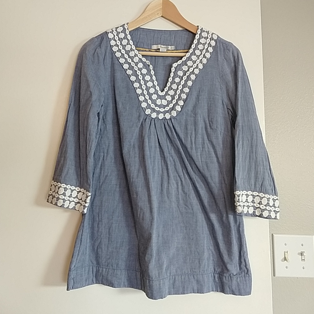 Boden chambray embroidered top 6